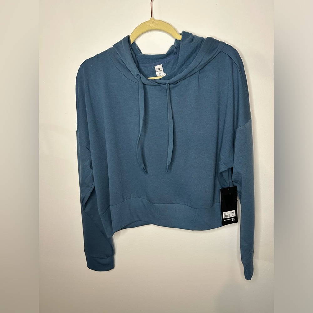 $58 SUPER SOFT jersey hoodie blue